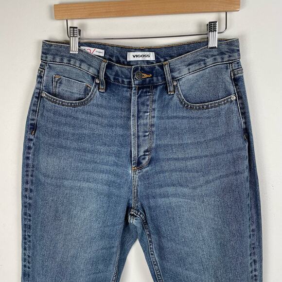 Vigoss Royce 70s Stovepipe Straight Leg Jeans Size 29 Medium Wash Distressed - Picture 3 of 13